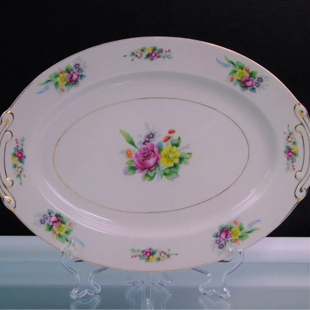 Occupied Japan Serving Platter Vintage Sone China WWII Japan Serving